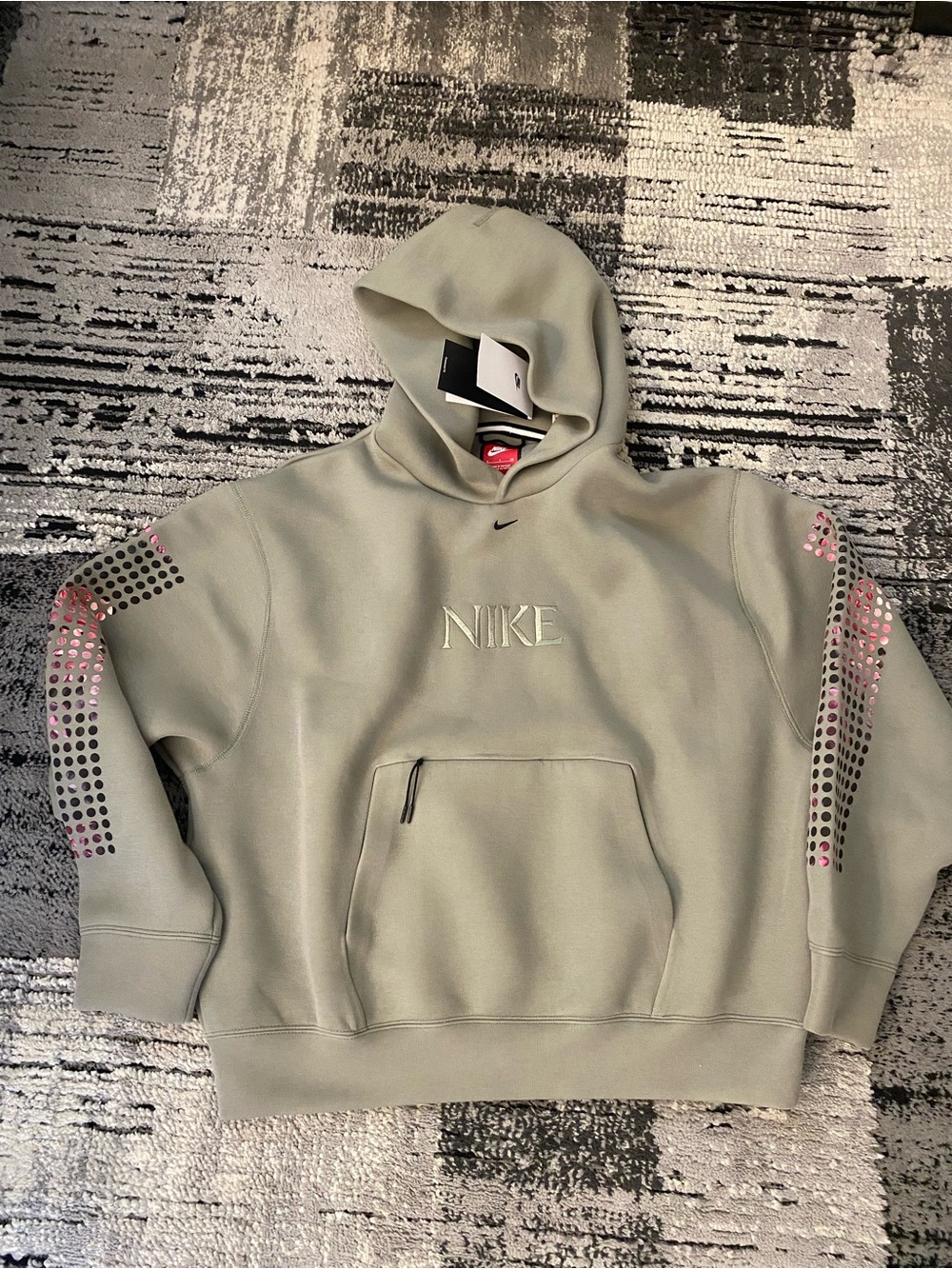 New Men’s Nike Tech Fleece Oversized Hoodie Center Swoosh Sz Small